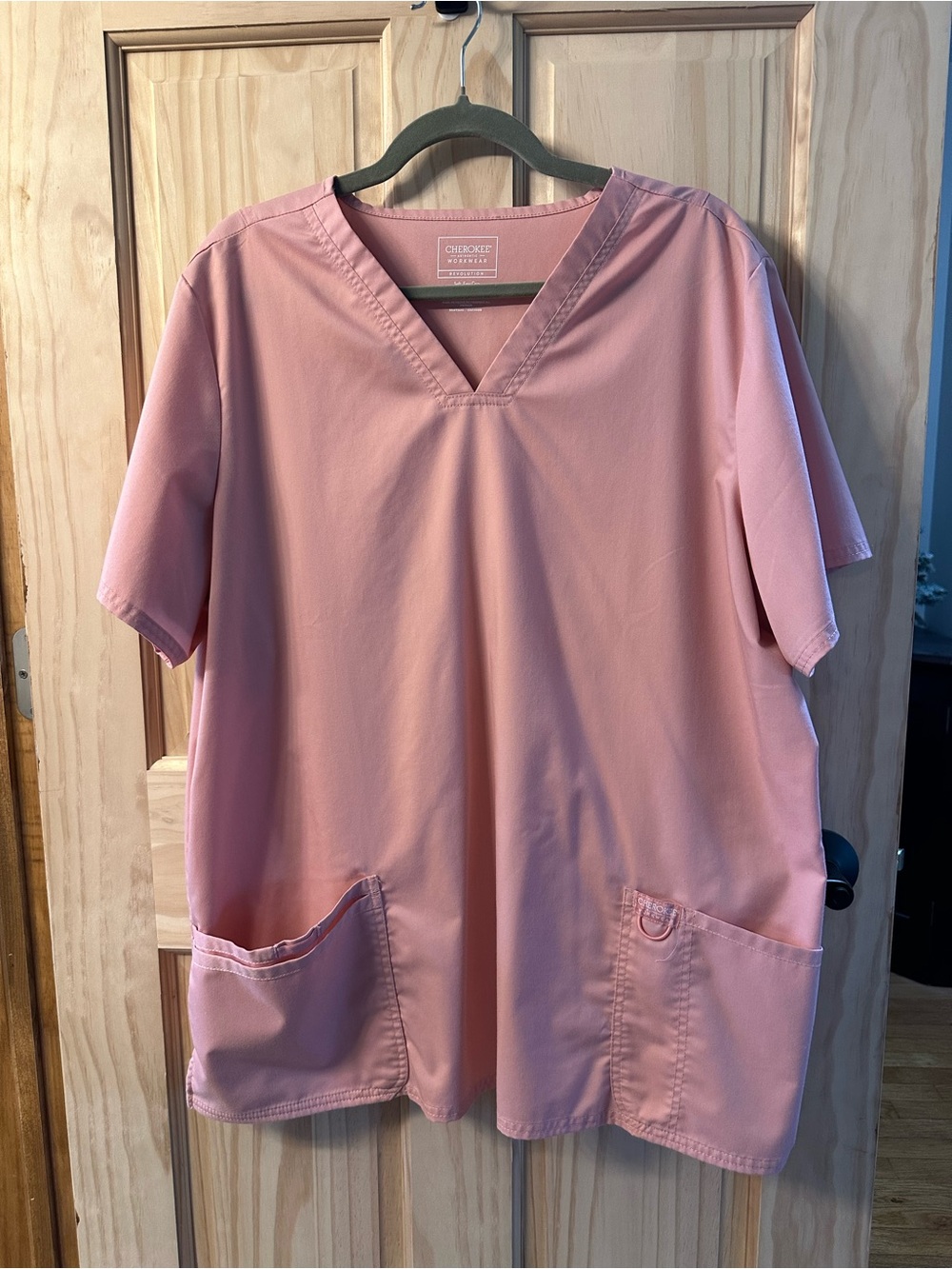 Cherokee Pink V-Neck Scrub Top